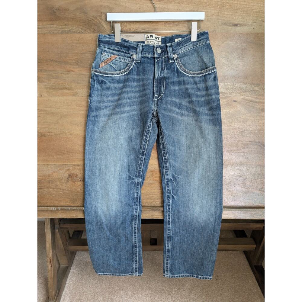 NWT Ariat M4 Coltrane Bootcut Jeans Mens 31/32 Blue Denim Relaxed Fit Low Rise